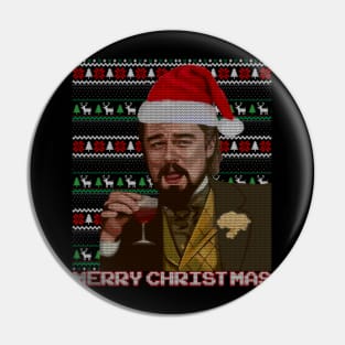 leonardo dicaprio django laughing - ugly christmas sweater Pin