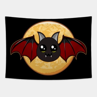 Halloween Vampire Bat Moon Cute Tapestry