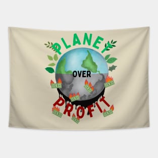 Planet Over Profits Tapestry