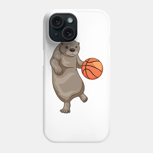 Otter Basketball player Basketball Phone Case by Markus Schnabel