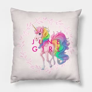 Born in june unicorn Pillow