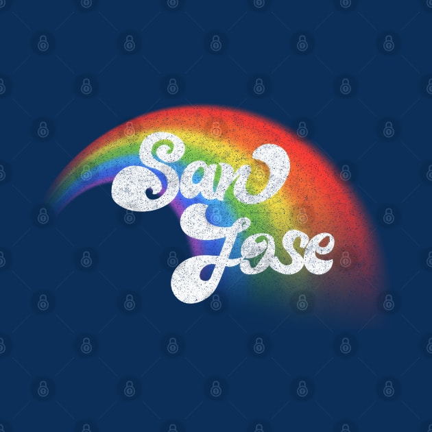 San Jose // Faded Retro Rainbow Typography Design by DankFutura