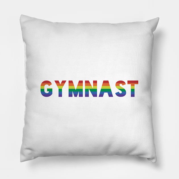 GYMNAST GAY PRIDE Pillow by QCult