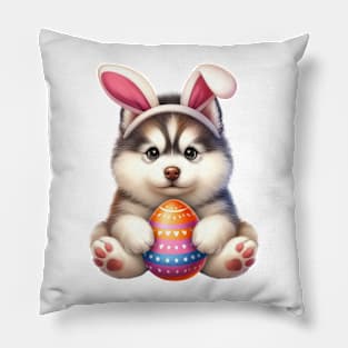 Easter Siberian Husky Dog Pillow