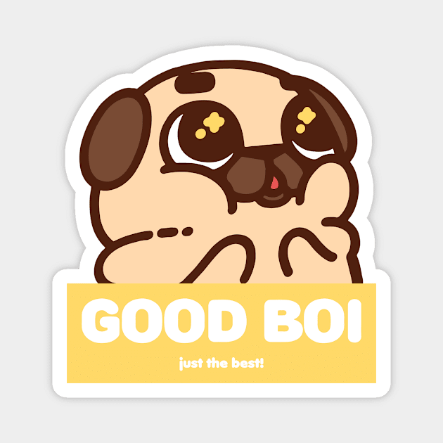 Good Boi Puglie Magnet by Puglie Pug 