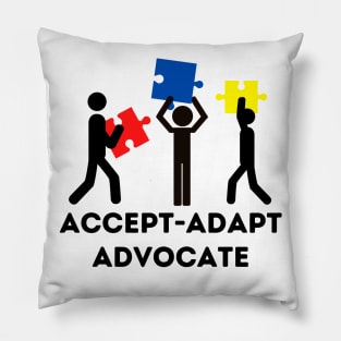 Accept Adapt Advocate - Autism Awareness Pillow