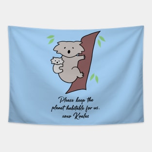 Koala - Habitable Planet (Sky Blue) Tapestry