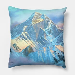 Panoramic Sunrise View Of Everest Mountain Pillow