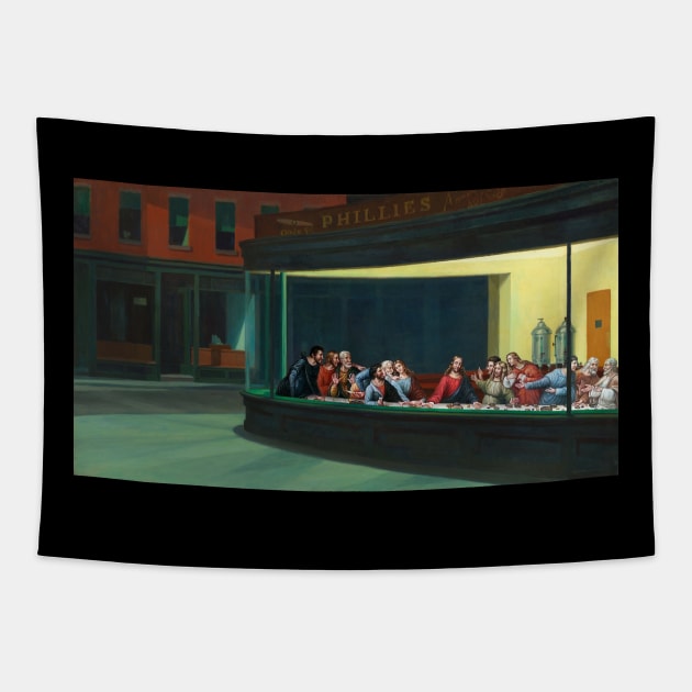 Nighthawks Last Supper Tapestry by phneep