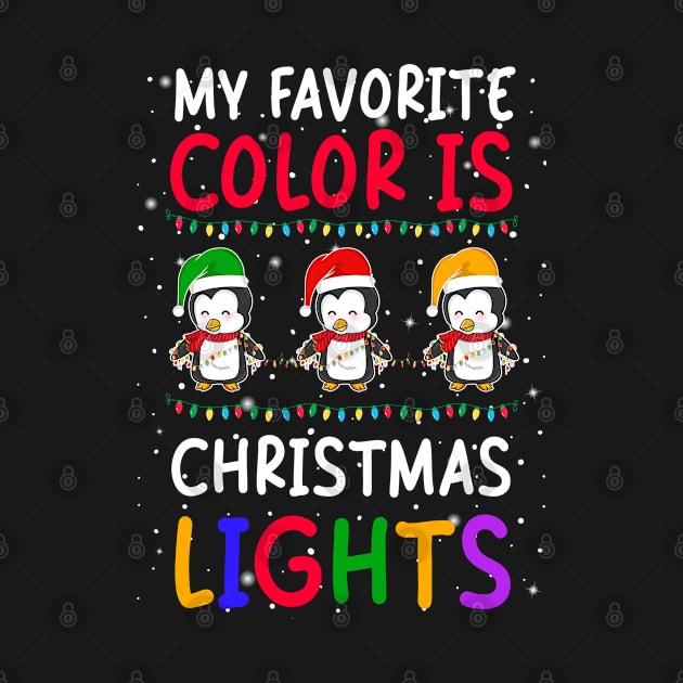 My Favorite Color Is Christmas Lights Cute Penguins by egcreations
