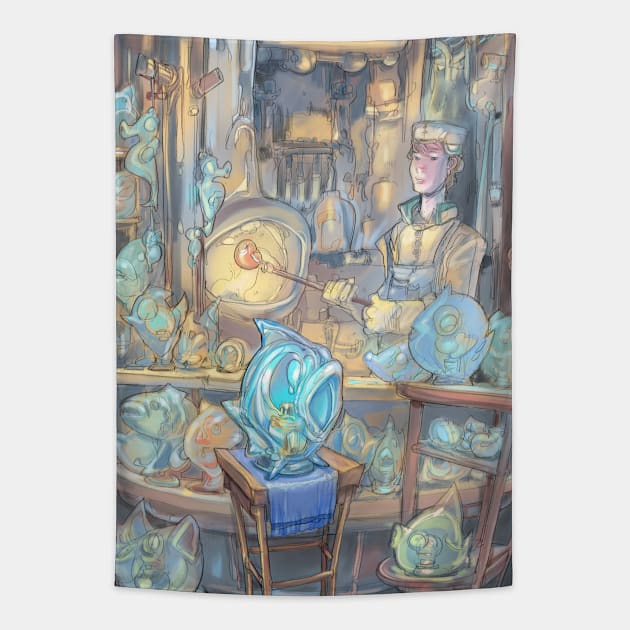 Fish Lantern Tapestry by Grindwheel Games Store