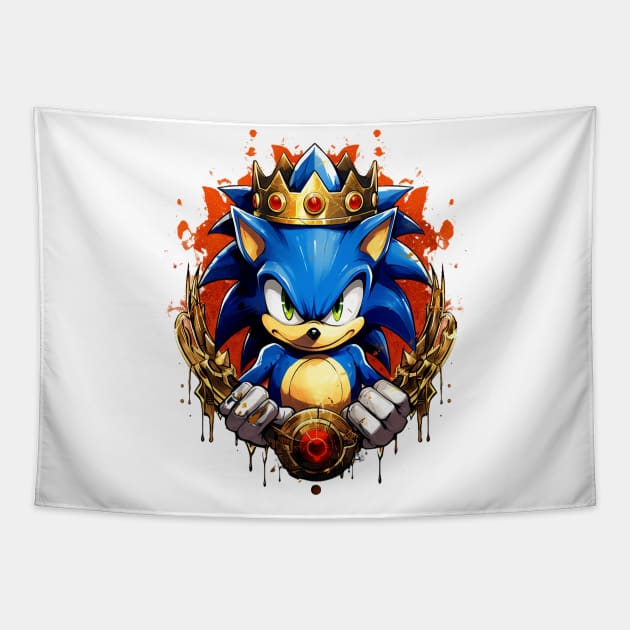 king sonic Tapestry by piratesnow