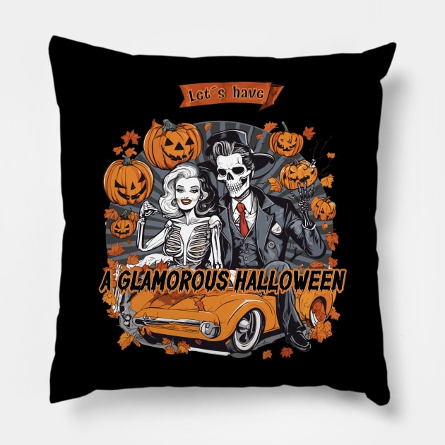 glamorous halloween Pillow by Kingrocker Clothing