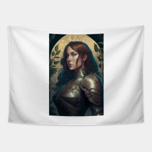 Female Knight - Art Nouveau Style Tapestry