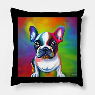 French Bulldog Rainbow Painting Pillow