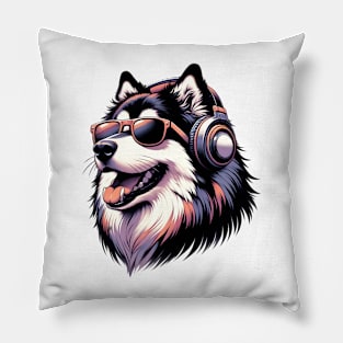 Lapponian Herder Smiling DJ with Bold Colors Pillow