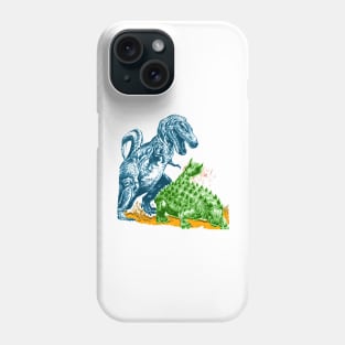 Ankylosaurus tail slapping Tyrannosaurus Rex Phone Case