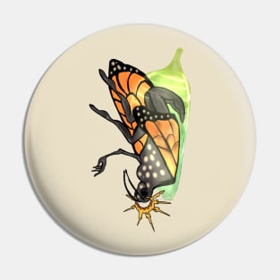 Humanoid Butterfly With Crown in Chrysalis Pin