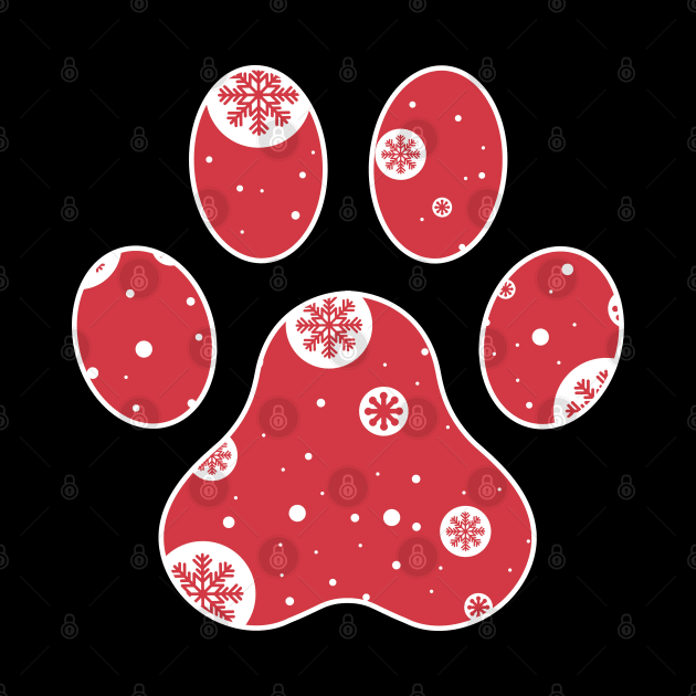 Paw print with snowflakes by MZeeDesigns