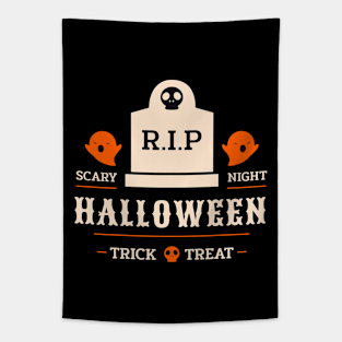 Scary Night R.I.P Trick Or Treat Halloween Tapestry