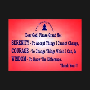 "The Serenity Prayer - Wall Art with Scattering Red Background T-Shirt