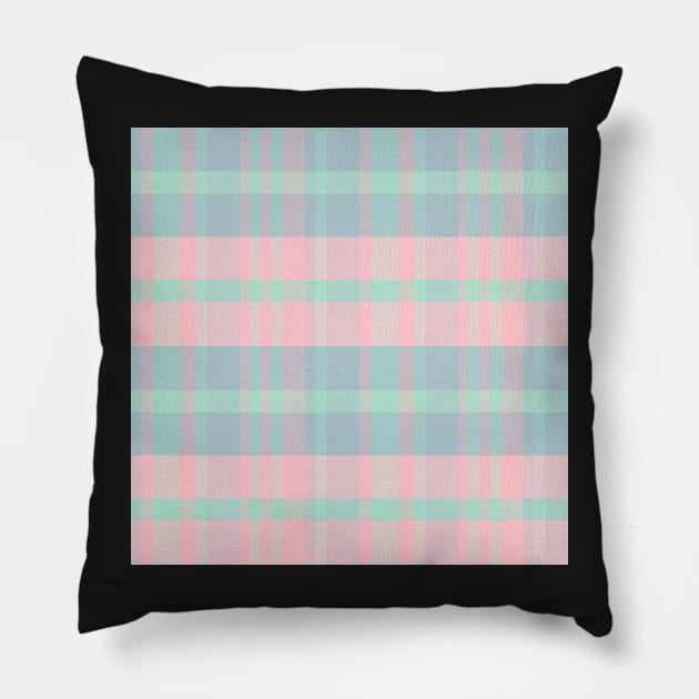 Pastel Aesthetic Iagan 1 Hand Drawn Textured Plaid Pattern Pillow by GenAumonier