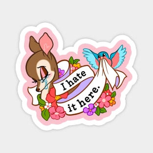 I Hate it Here ~ Deer with Flowers Magnet