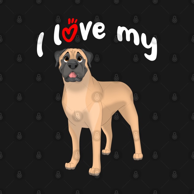 I Love My Bullmastiff Dog by millersye