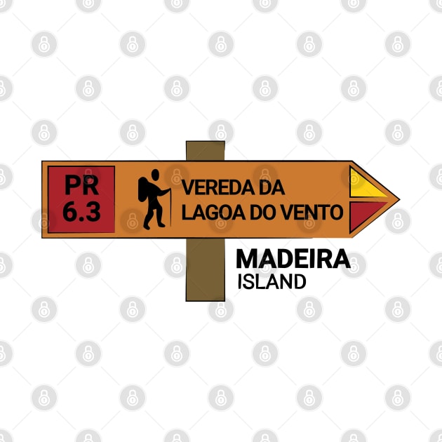 Madeira Island PR6.3 VEREDA DA LAGOA DO VENTO wooden sign by Donaby