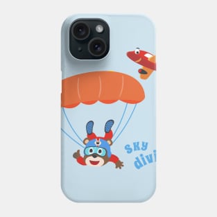 Vector illustration of a cute skydiver . Phone Case