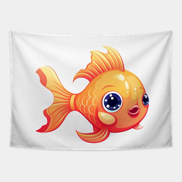 Cute cartoon fish. Tapestry by AndreKENO