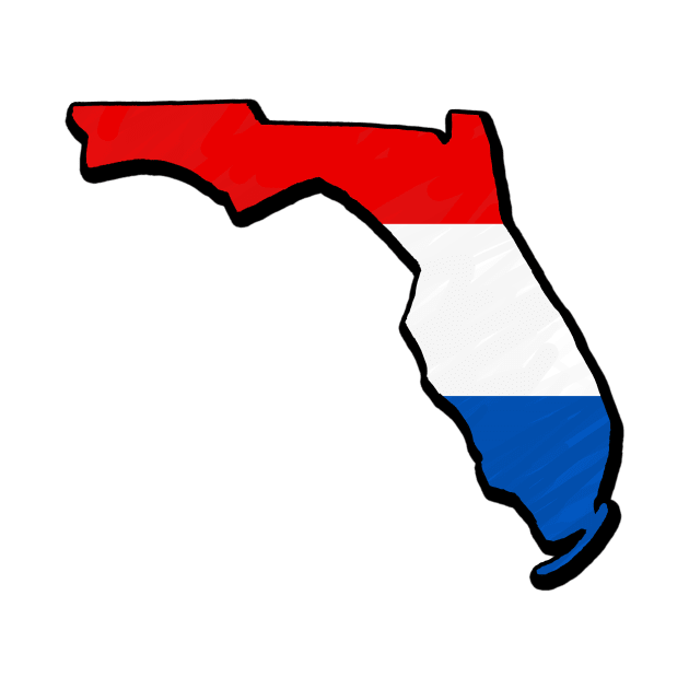 Red, White, and Blue Florida Outline by Mookle