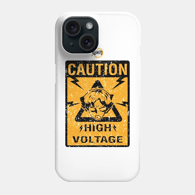 DEMON SLAYER SEASON 2: CAUTION HIGH VOLTAGE (GRUNGE STYLE) Phone Case by FunGangStore