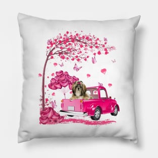 Valentine's Day Love Pickup Truck Shih Tzu Pillow