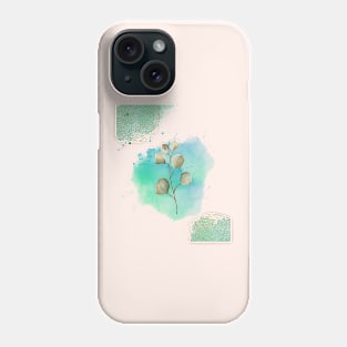 Green Blue Minimalist Leaves Phone Case