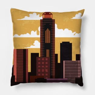 Hong Kong. Retro travel poster Pillow