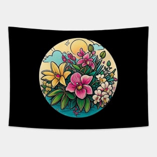 Orchid Wildflower Vintage Blossom Flower Bloom Since Tapestry