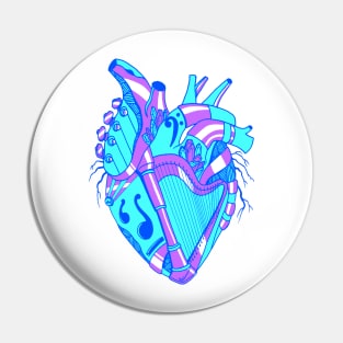 Blue No 2 Musical Heart Pin