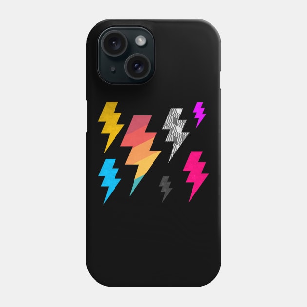 Lightning Bolt mega stickers 02 Phone Case by Vin Zzep