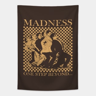 Madness - Retro Checkerboard Brown Tapestry