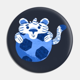 Tigers Love Soccer Pin