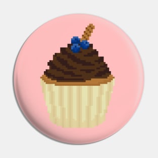 Chocolate cupcake pixel art Pin