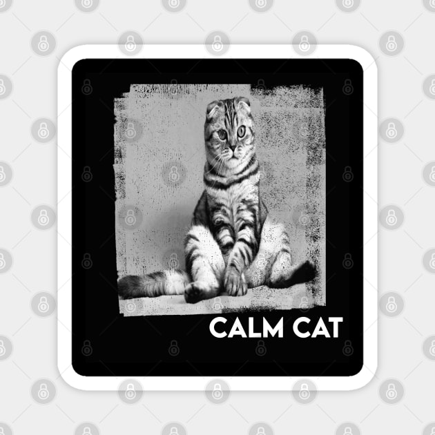 Calm cute cat Magnet by Design Knight