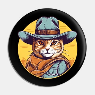 Funny Cat Cowboy Cowgirl Meow Howdy Meowdy Pin