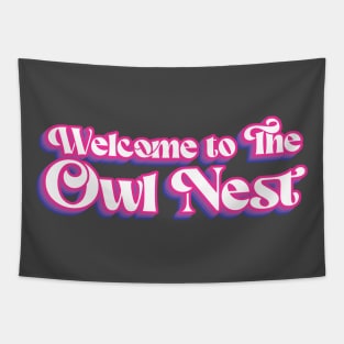 Welcome to The Owl Nest 1 in Purples Tapestry