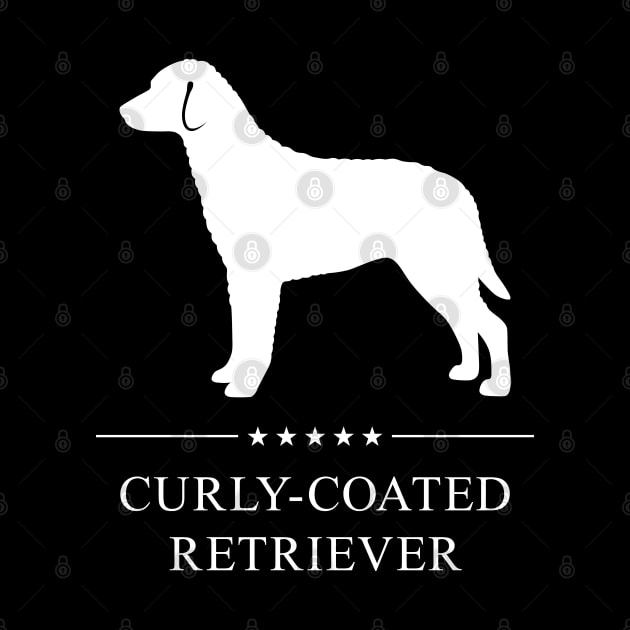 Curly-Coated Retriever Dog White Silhouette by millersye