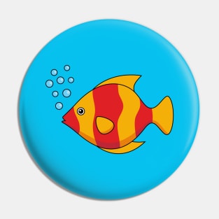 Red Orange Tropical Fish Pin