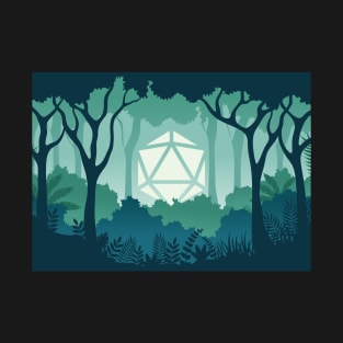 Deep Jungle Polyhedral D20 Dice Sun Forest RPG Landscape T-Shirt