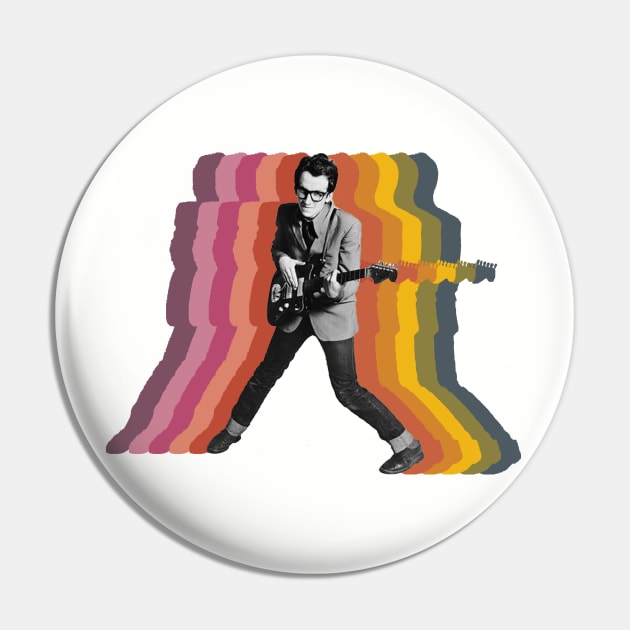 Elvis Costello Retro Fade Pin by Baharnis