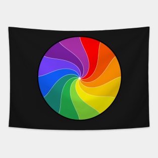 Twelve Color Wheel, a Happy Twirled Rainbow Tapestry